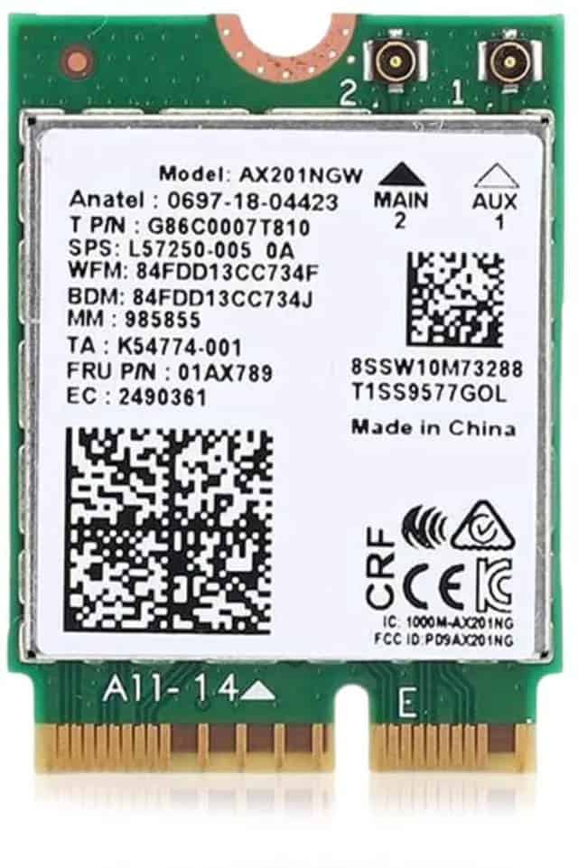 Intel Wireless-6 AX201.NGWG.NV/ non vPro M.2 2230 (CNVi) (MM985855) thumbnail