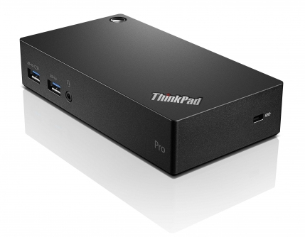 Lenovo ThinkPad USB 3.0 Pro Dock Bedraad USB 3.2 Gen 1 (3.1 Gen 1) Type-A Zwart (40A70045SW) thumbnail