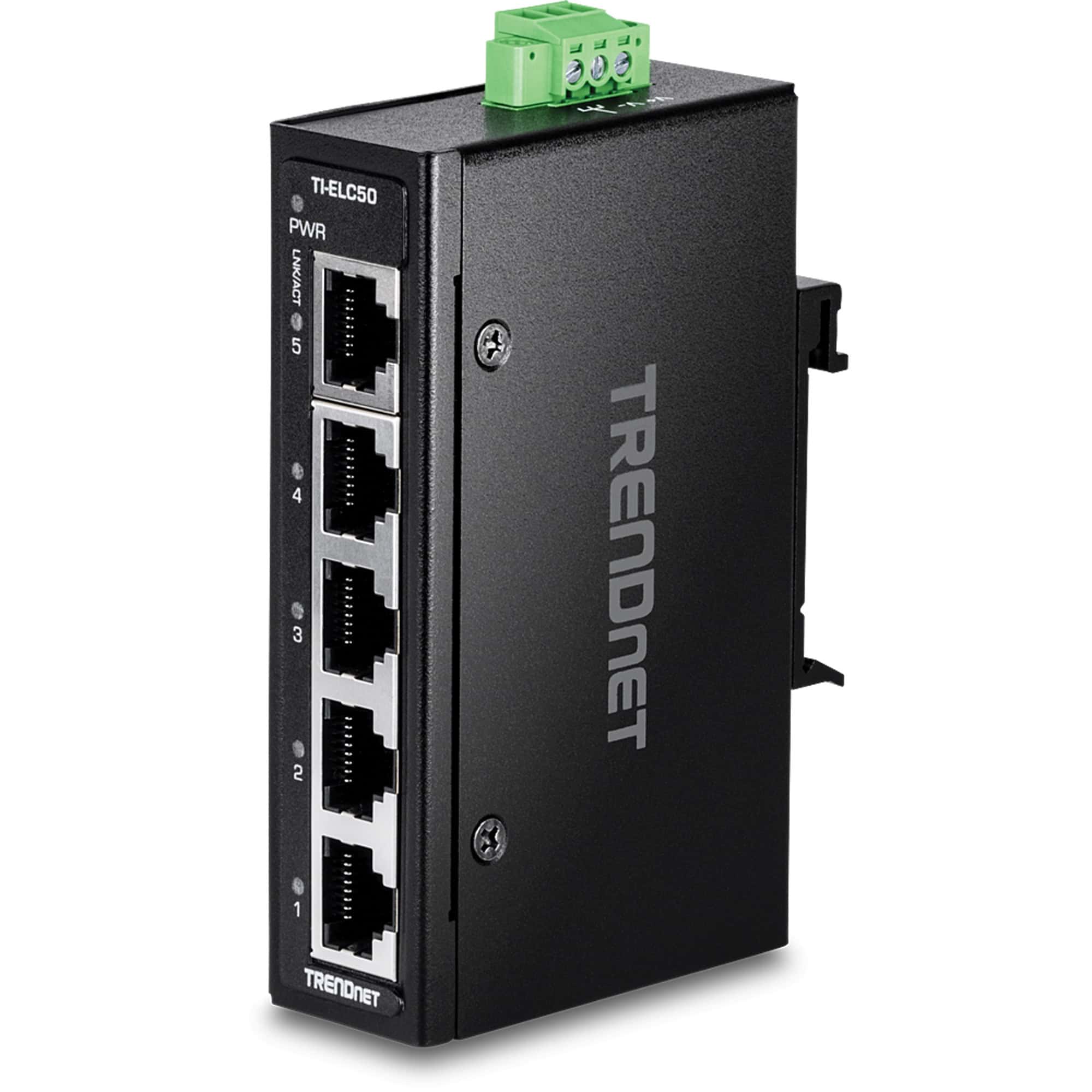 TRENDnet TI-ELC50 5-Port Ethernet Mini Switch Industrial DIN-Rail (TI-ELC50) thumbnail