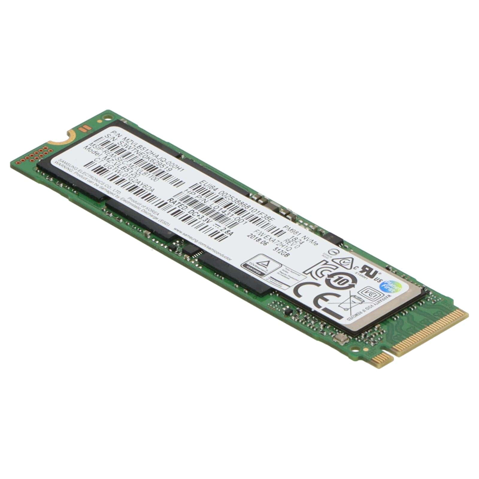 HP SPS-512GB M2 PM981 PCIE TLC LOCKED (L42759-001) thumbnail