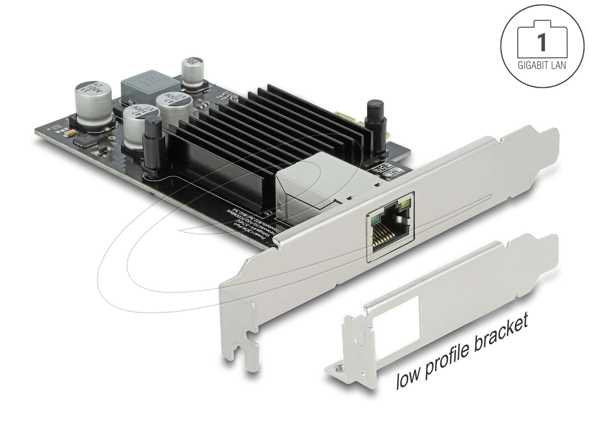 DELOCK PCI Express x1 Karte auf 1 x RJ45 GB LAN PoE + i210 (89574) thumbnail