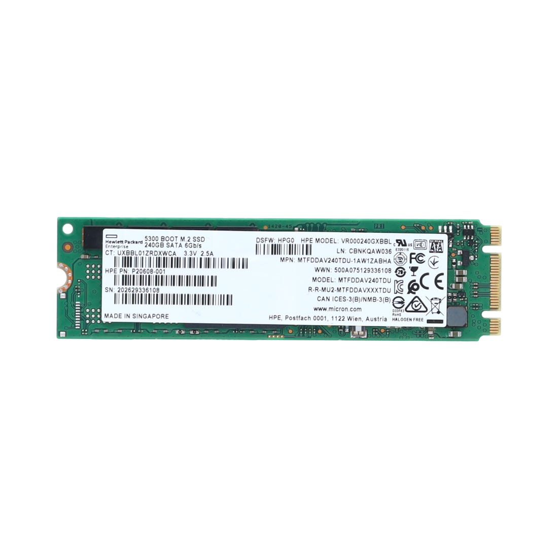 HP SPS-DRV SSD 240GB SATA M.2 2280 RI - shipping new HPE spare part:P27211-001 (P19888-B21) thumbnail