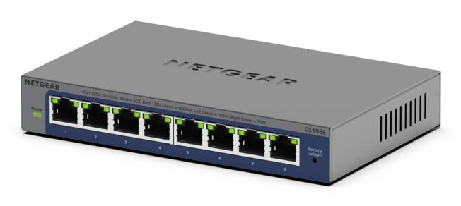 NETGEAR GS108Ev4 Unmanaged L2/L3 Gigabit Ethernet (10/100/1000) Grijs (GS108E-400EUS) thumbnail