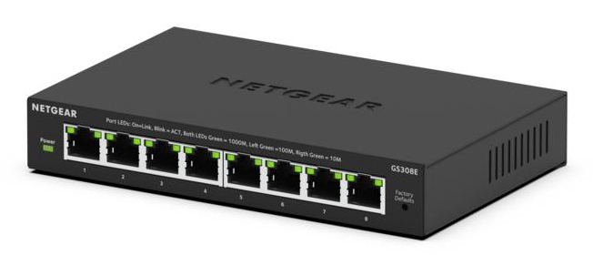 NETGEAR GS308E Managed L2/L3 Gigabit Ethernet (10/100/1000) Zwart (GS308E-400EUS) thumbnail