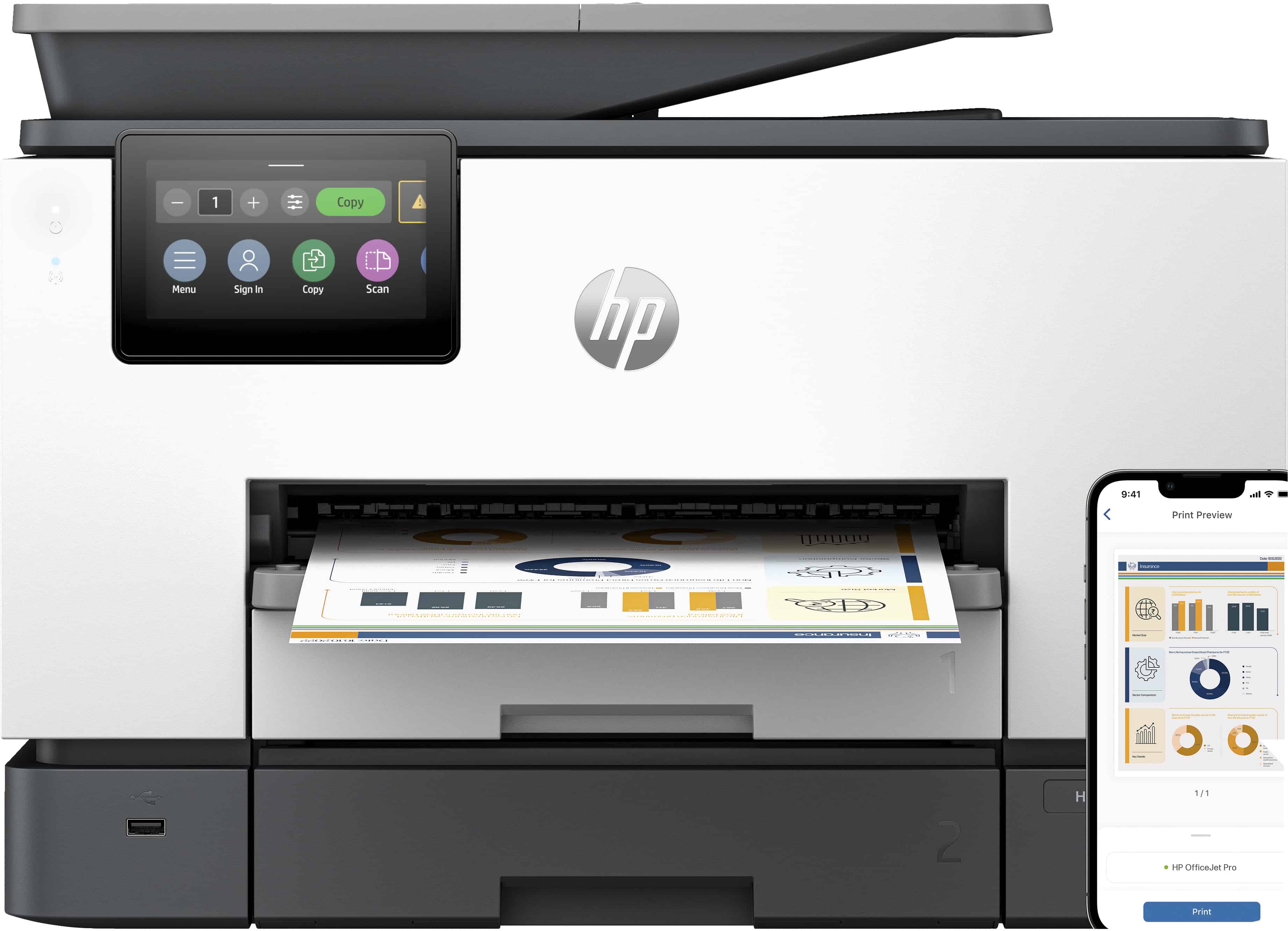 HP OfficeJet Pro 9130b All-in-One printer (4U561B#686) thumbnail