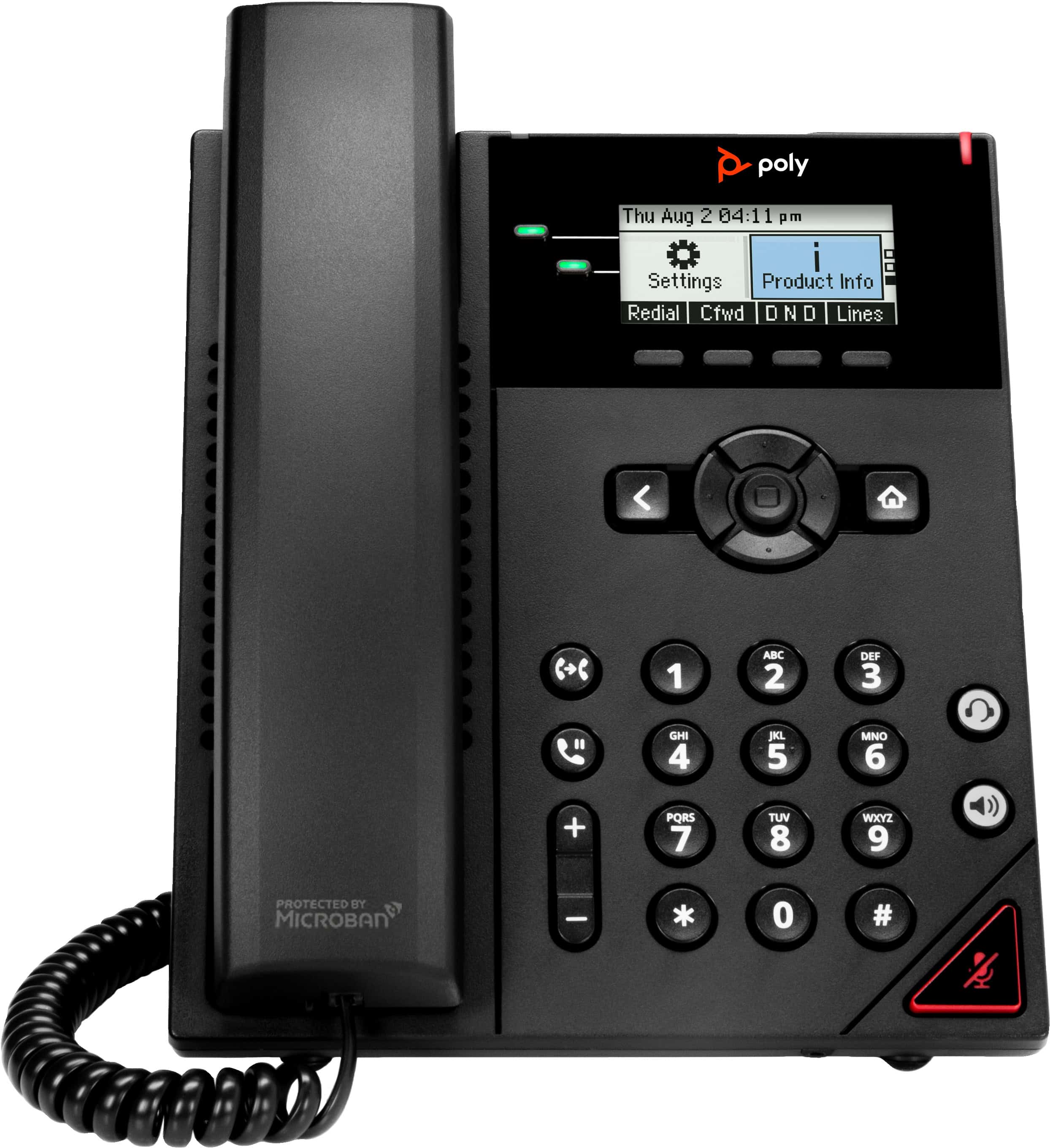 HP Poly OBi VVX 150 2-lijns IP-telefoon met PoE-ondersteuning (912090-700) thumbnail
