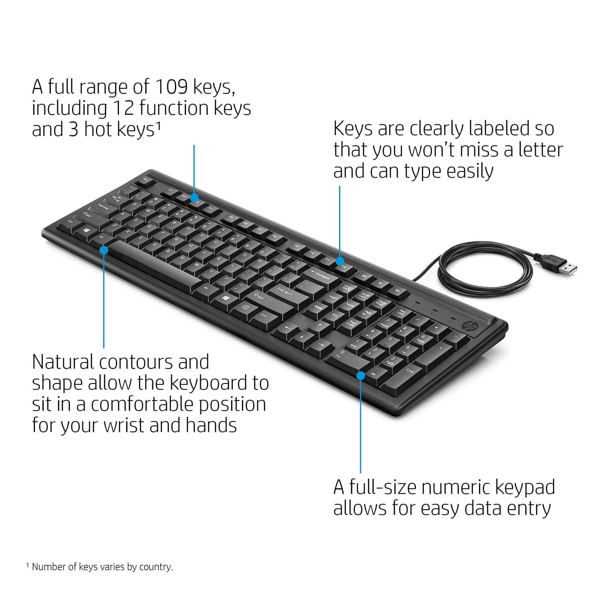 HP KEYBOARD 100 FR (L07896-051) thumbnail
