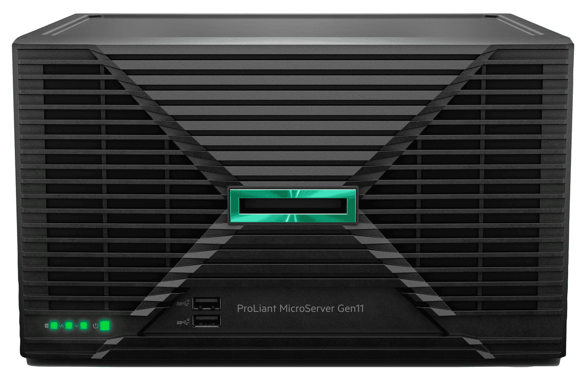 HPE ProLiant MicroServer Gen11 Intel Gold G7400 Dual-Core (3.7GHz 6MB) 16GB (1 x 16GB) 4 x Non-Hot Plug 3.5in Intel VROC RAID 18 (P68819-421) thumbnail