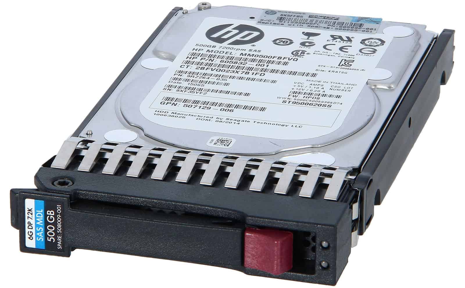 HP 500GB HDD 6G SAS 7.2K rpm SFF (507610-B21-RFB) thumbnail