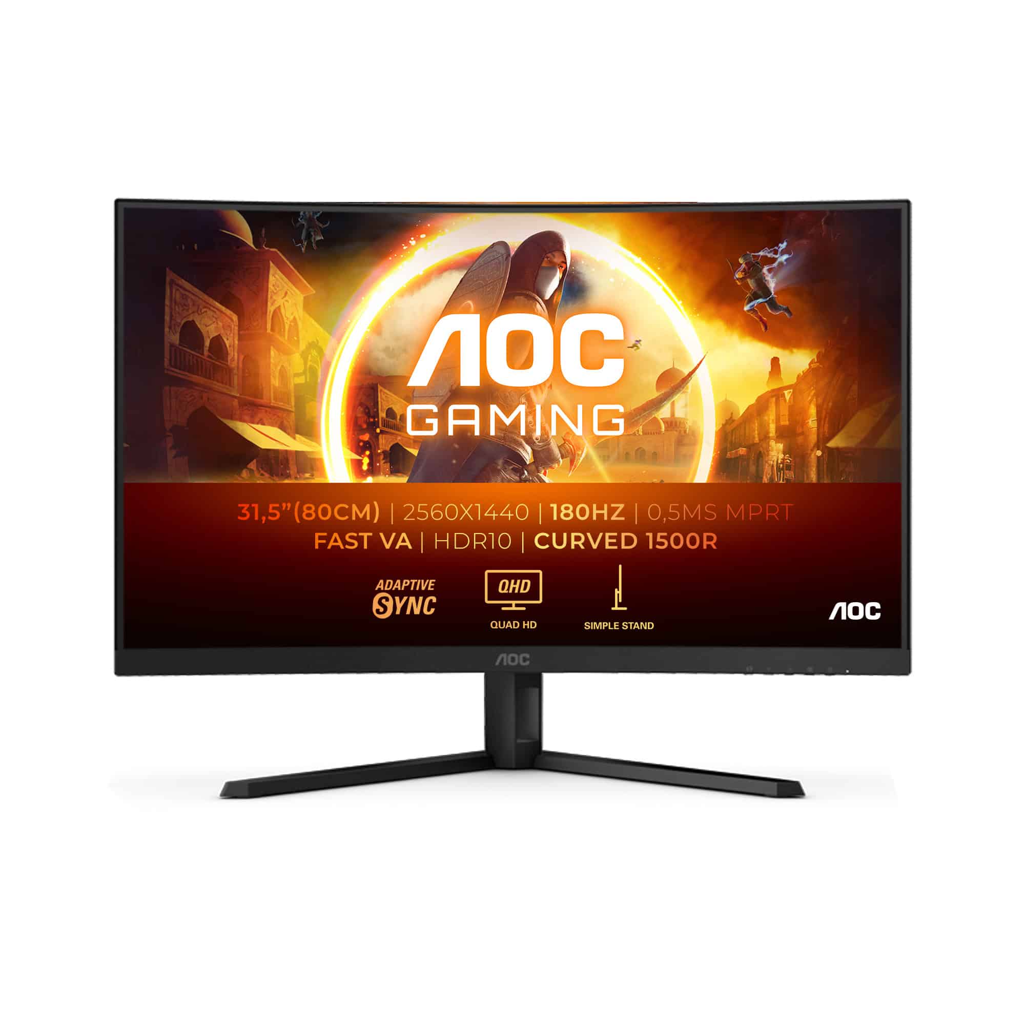 AOC G4 CQ32G4VE computer monitor 81,3 cm (32) 2560 x 1440 Pixels Quad HD LCD Zwart, Grijs (CQ32G4VE) thumbnail