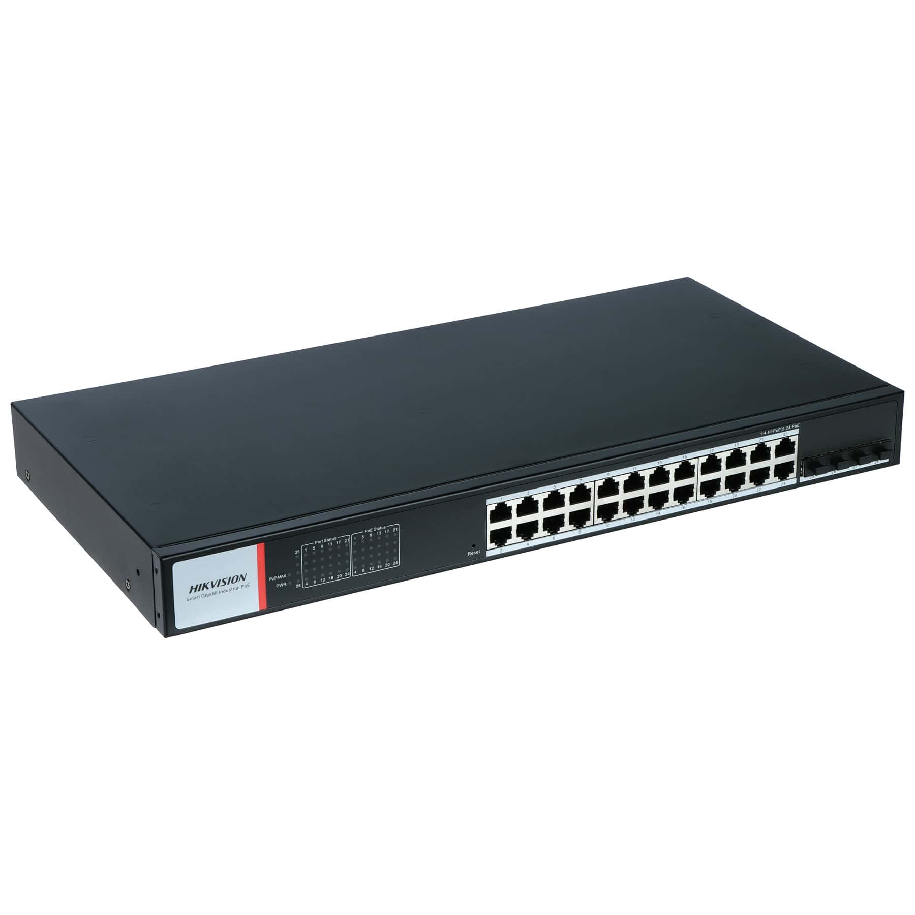 Hikvision Ethernet Switch - smart managed 24x RJ45 - 2x SFP - 230VAC - PoE 370W (301802031) thumbnail