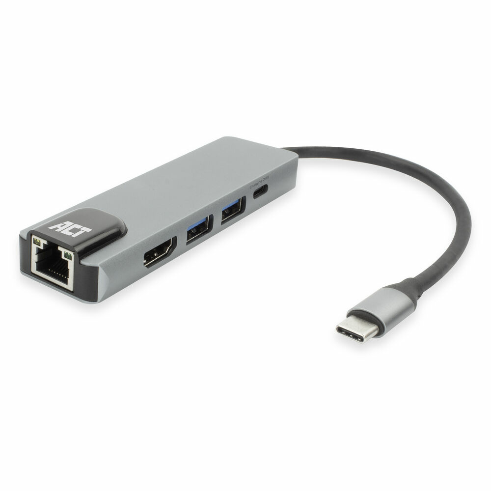 ACT AC7091 laptop dock & poortreplicator Bedraad USB 3.2 Gen 1 (3.1 Gen 1) Type-C Grijs (AC7091) thumbnail