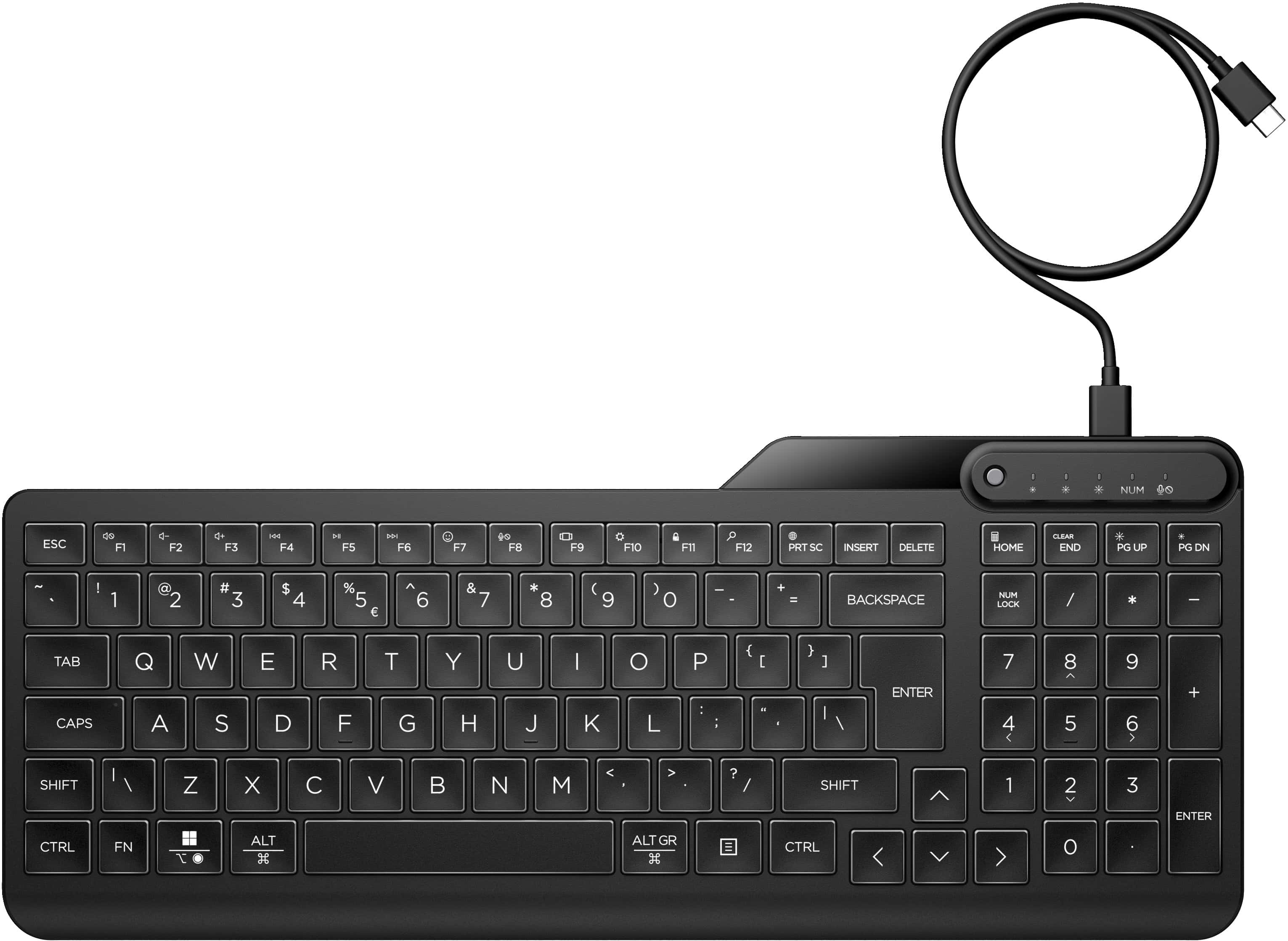 HP 405 backlit toetsenbord met kabel voor meerdere apparaten (7N7C1AA) thumbnail