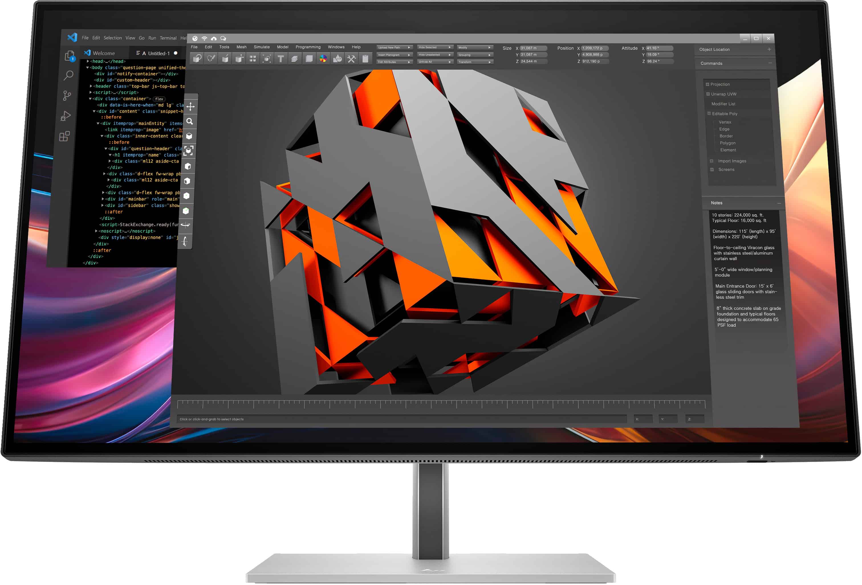 HP Serie 7 Pro 27 inch QHD-monitor - 727pq pvc-vrij (8J4D8A5#ABB) thumbnail