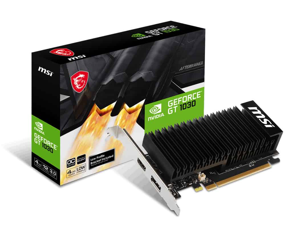 MSI GeForce GT 1030 4GHD4 LP OC NVIDIA 4 GB GDDR4 (GT1030 4GHD4 LP OC) thumbnail