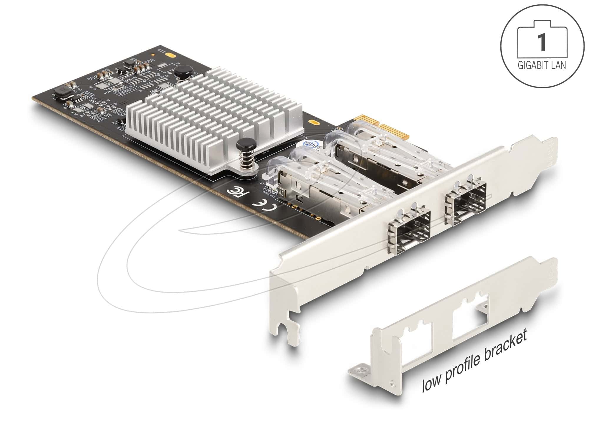 Delock PCI Express x1 Netzwerkkarte Gigabit LAN 2 x SFP i350 (88336) thumbnail