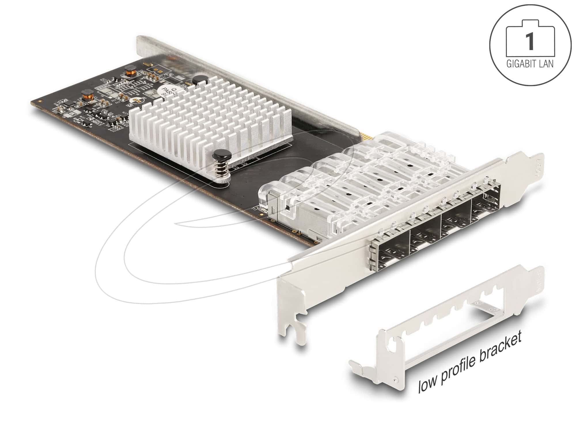 Delock PCI Express x4 Netzwerkkarte Gigabit LAN 4 x SFP i350 (88342) thumbnail