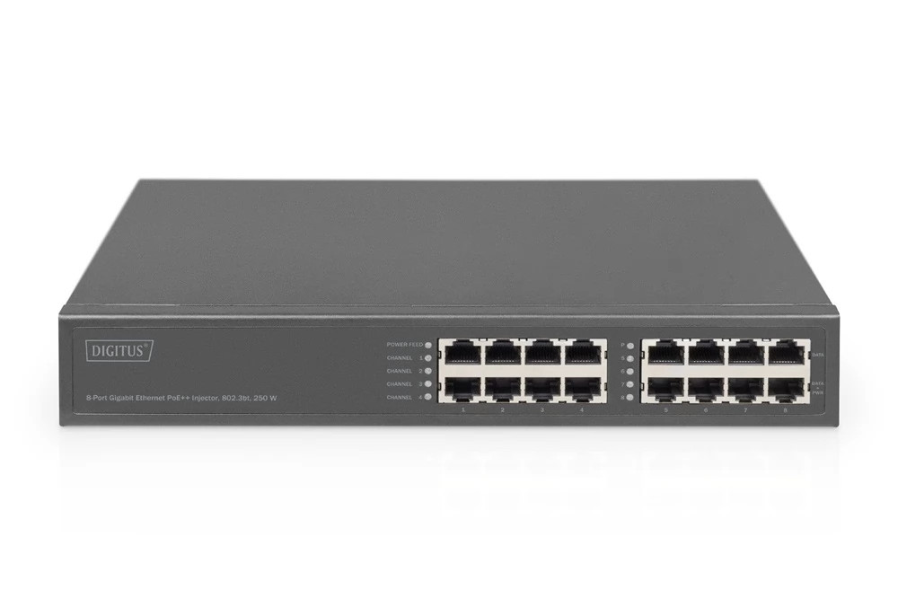 DIGITUS Switch 8-Port Gigabitgabit PoE + Injektor 250W schw (DN-95118) thumbnail