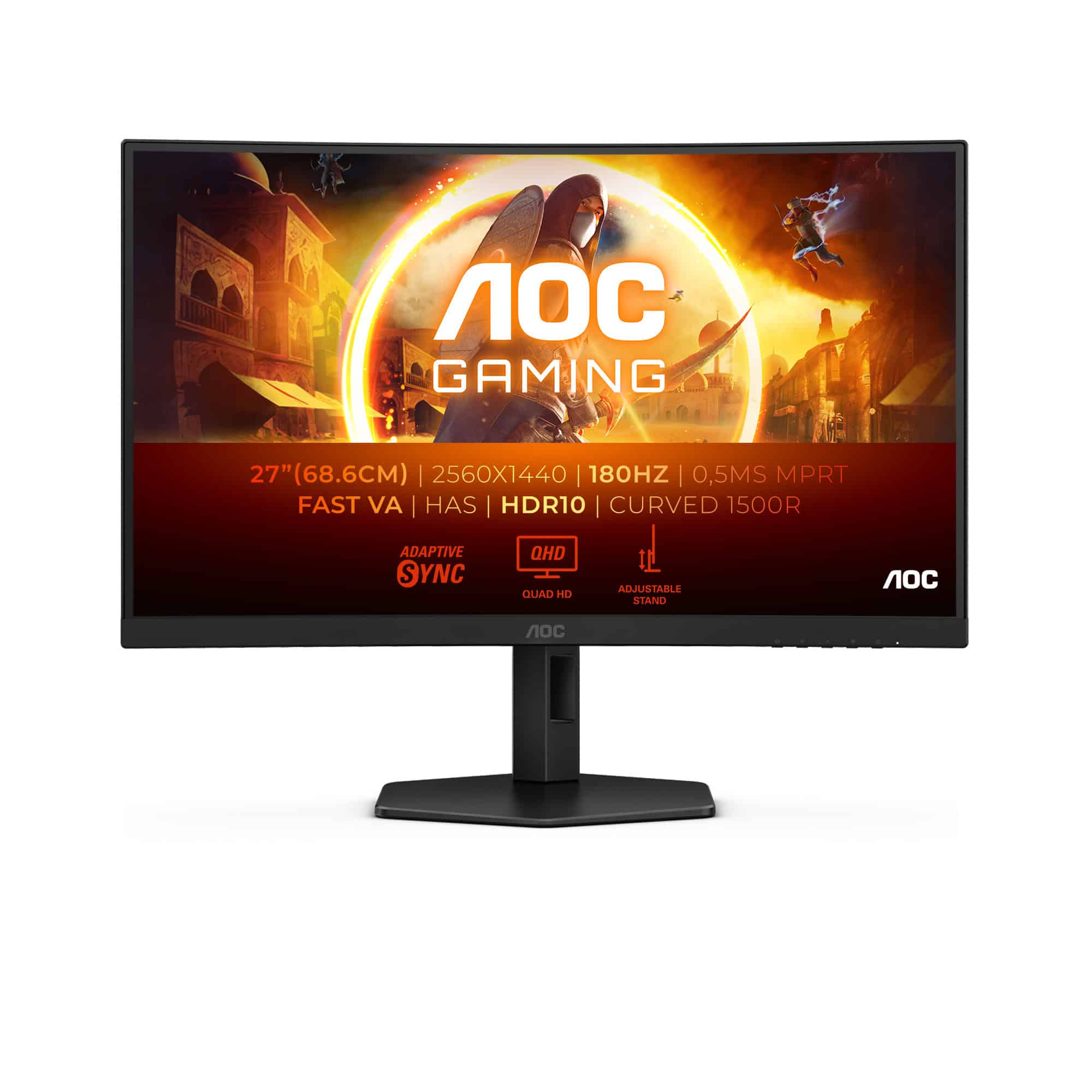 AOC G4 CQ27G4X computer monitor 68,6 cm (27) 2560 x 1440 Pixels Quad HD LCD Zwart (CQ27G4X) thumbnail