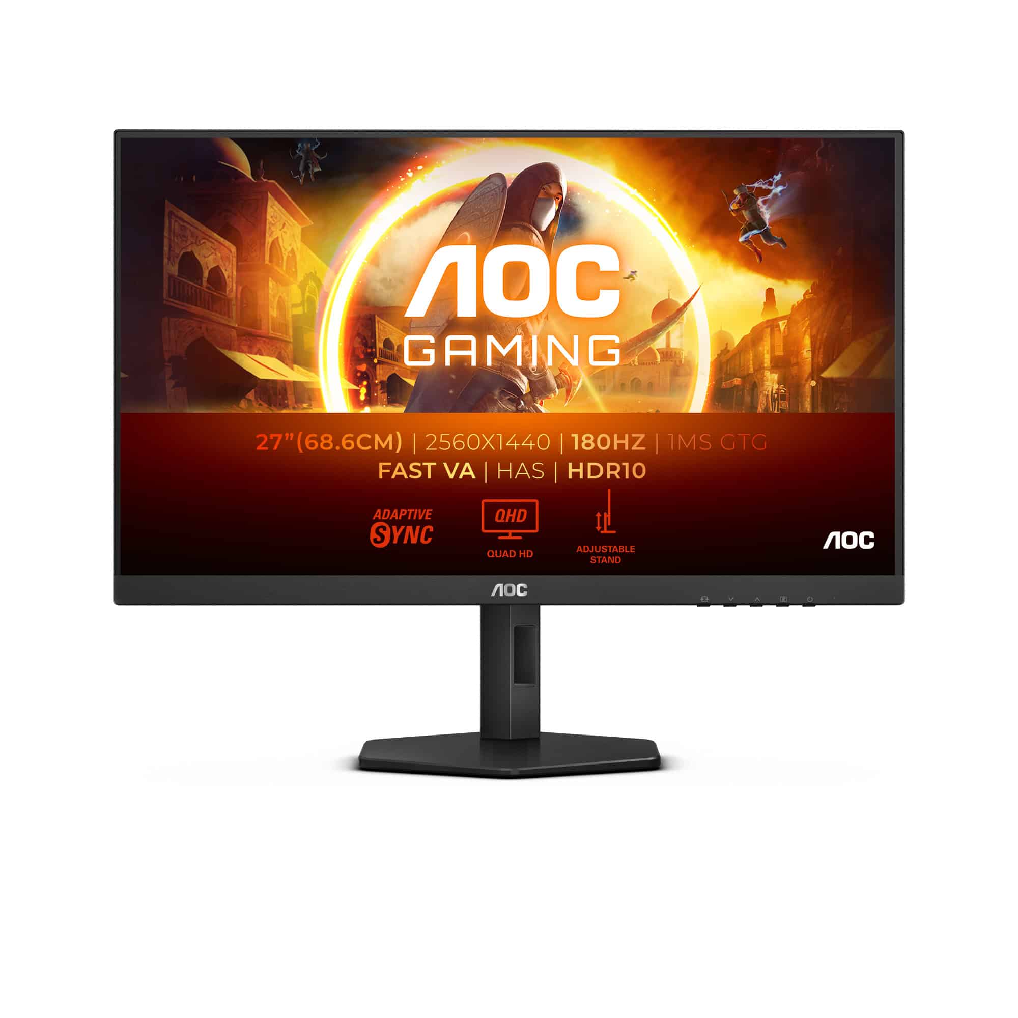 AOC G4 Q27G4XN computer monitor 68,6 cm (27) 2560 x 1440 Pixels Quad HD LCD Zwart, Grijs (Q27G4XN) thumbnail