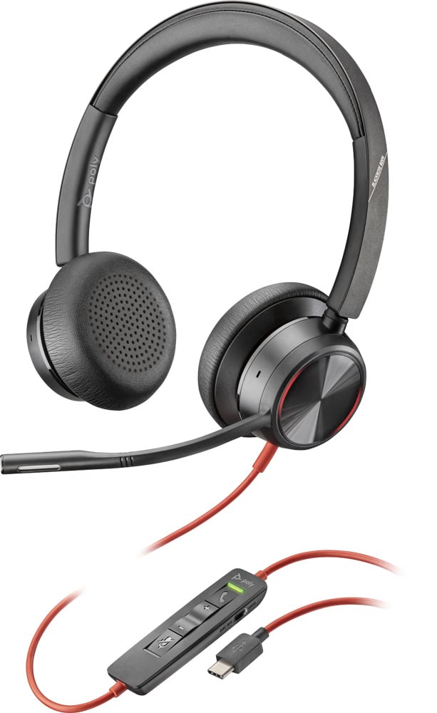POLY Blackwire 8225 Headset Bedraad Hoofdband Kantoor/callcenter USB Type-C Zwart (214407-01) thumbnail