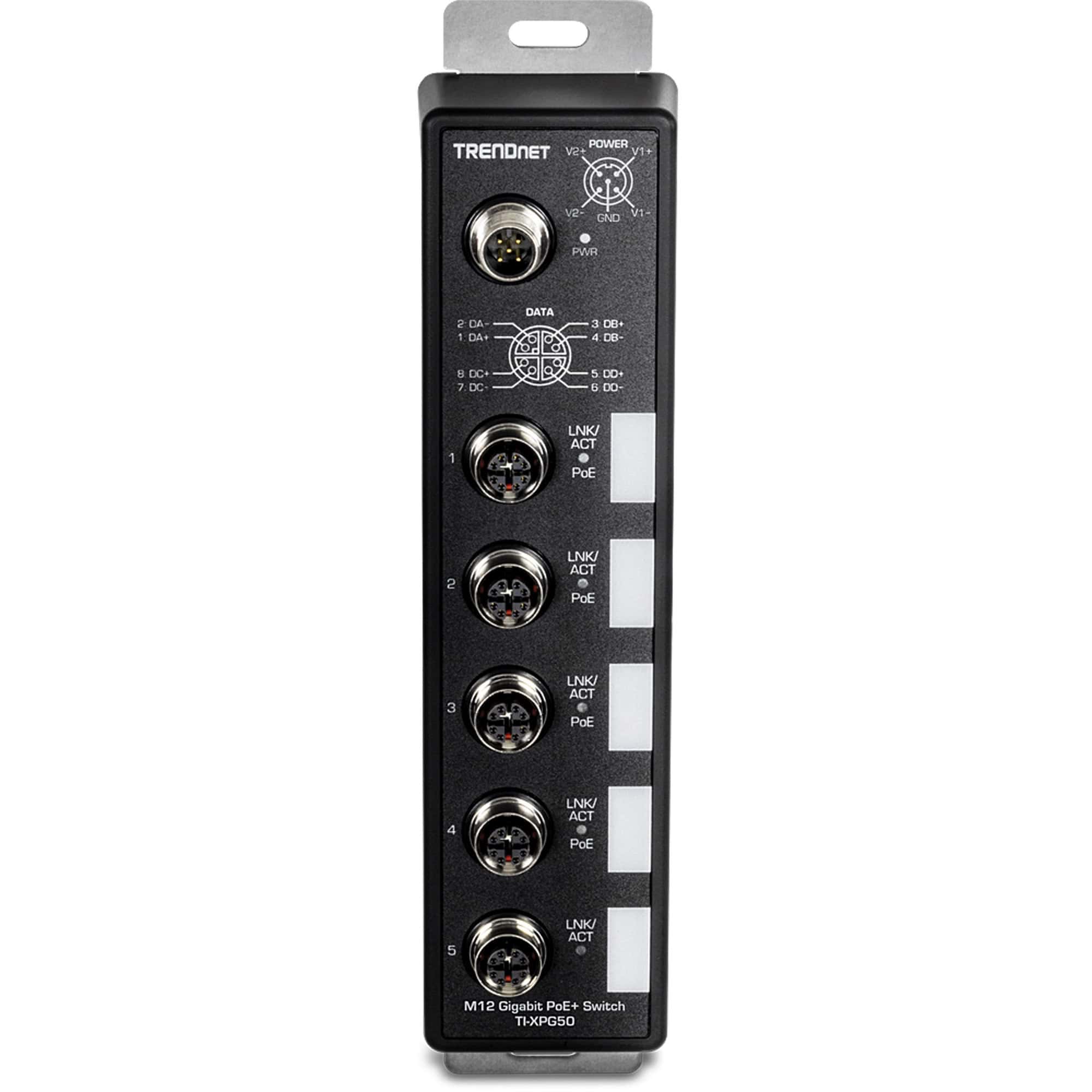 TRENDnet 5-PORT INDUSTRIAL EN50155 M12 - GIGABIT POE+ RAILWAY SWITCH (TI-XPG50) (TI-XPG50) thumbnail