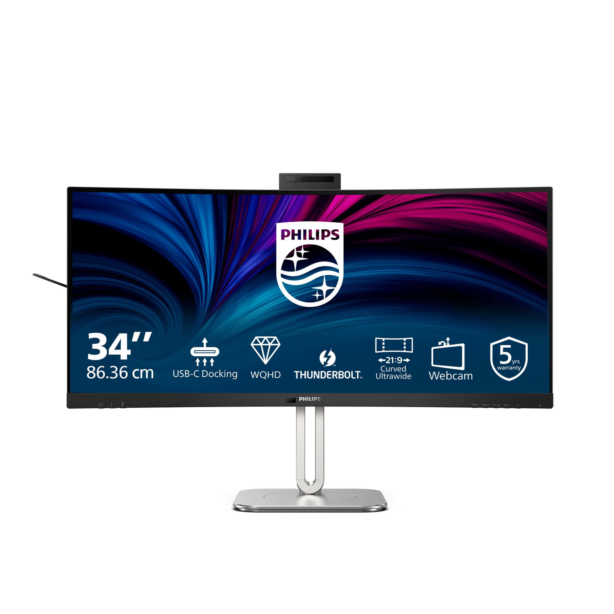 Philips 6000 series 34B2U6603CH/00 computer monitor 86,4 cm (34") 3440 x 1440 Pixels Wide Quad HD LCD Grijs (34B2U6603CH/00) thumbnail