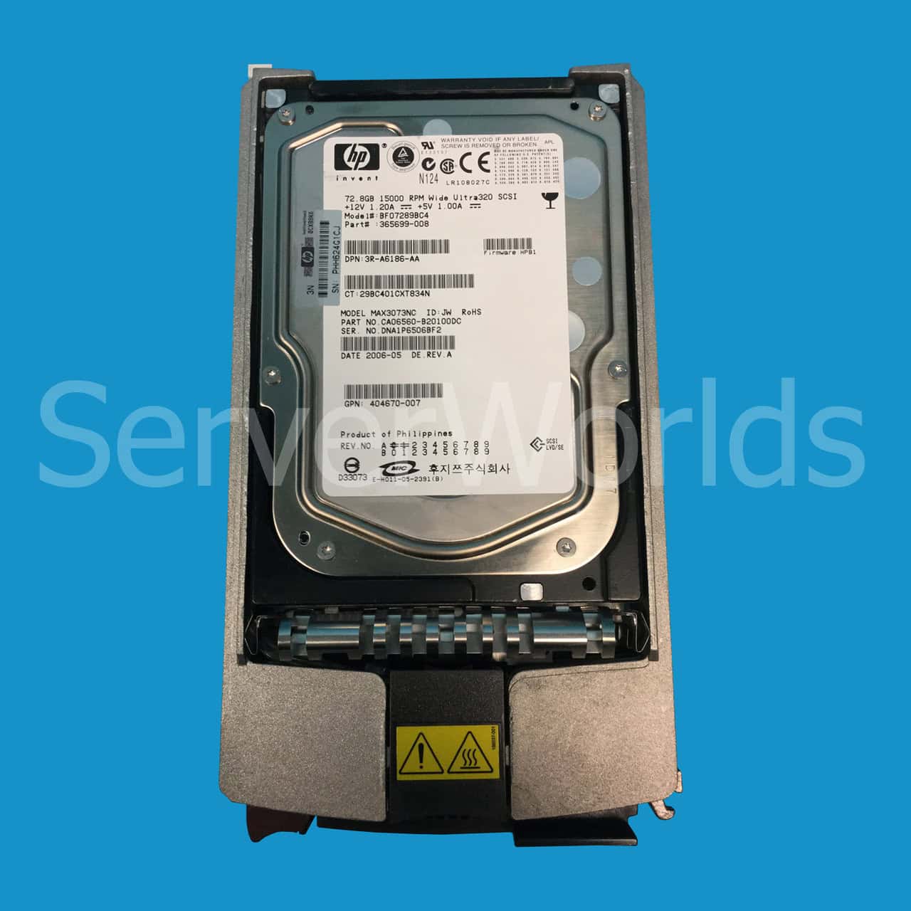 HP Harddisk 72GB 15k U320 Hot plug (365699-008) thumbnail