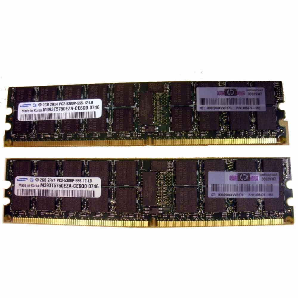 HP 4GB REG PC2-5300 2x2GB ALL (408853-B21) thumbnail