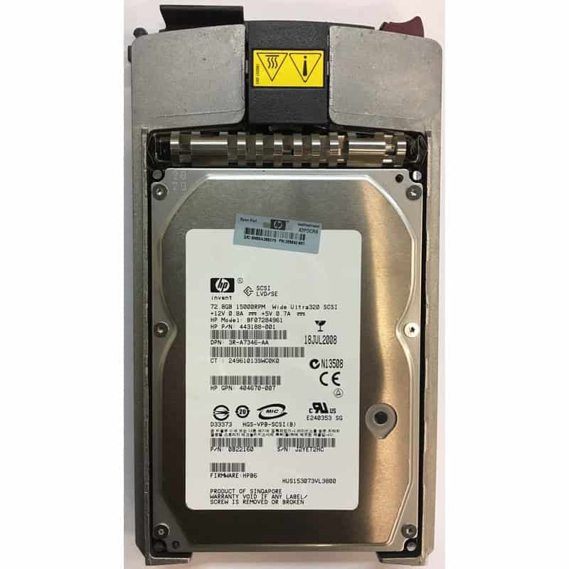 HP Harddisk 72GB 15k U320 Hot plug (443188-001) thumbnail