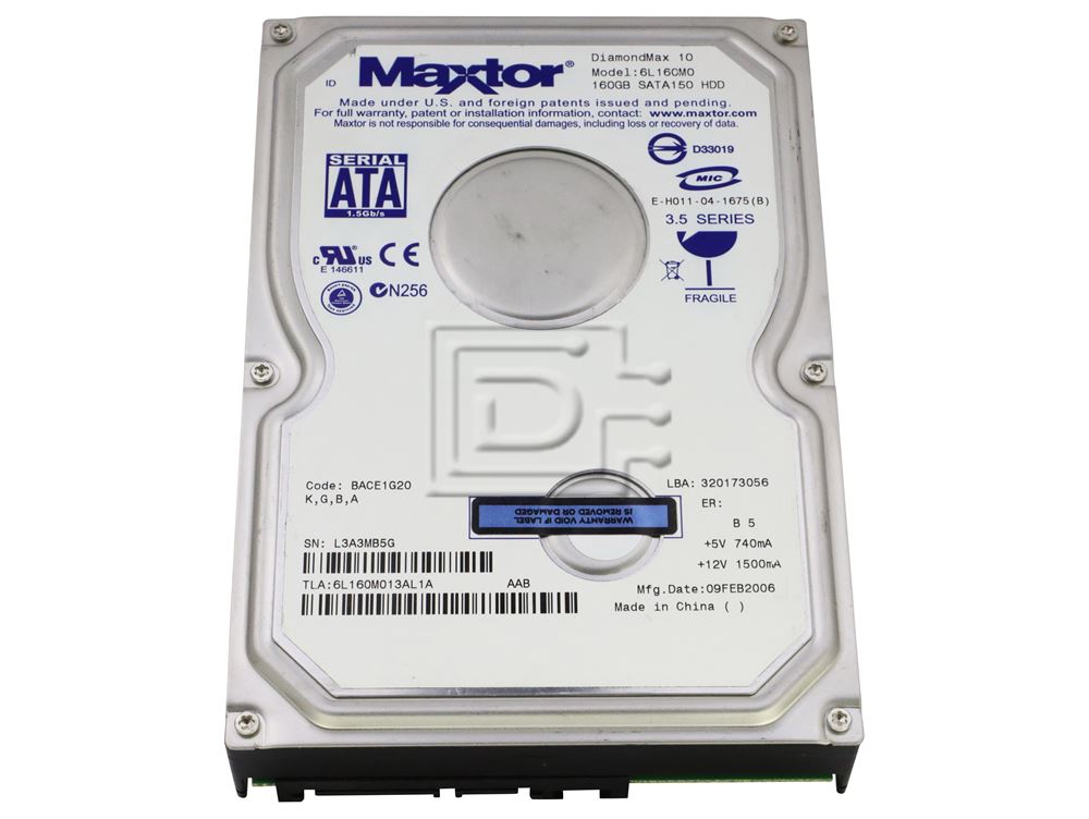 HP SPS-DRV,HD, 160GB, SATA (6L160M0) thumbnail