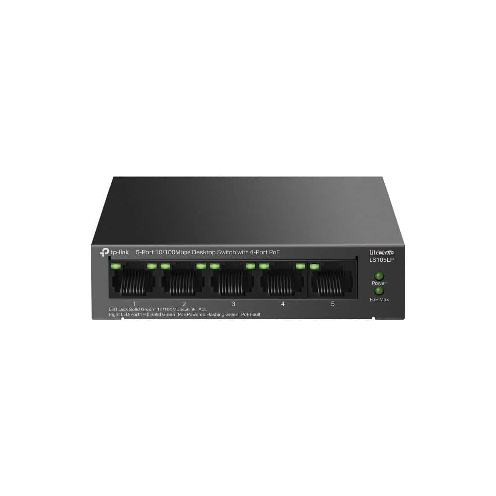 TP-Link LiteWave LS105P Unmanaged Fast Ethernet (10/100) Power over Ethernet (PoE) Zwart (LS105LP) thumbnail