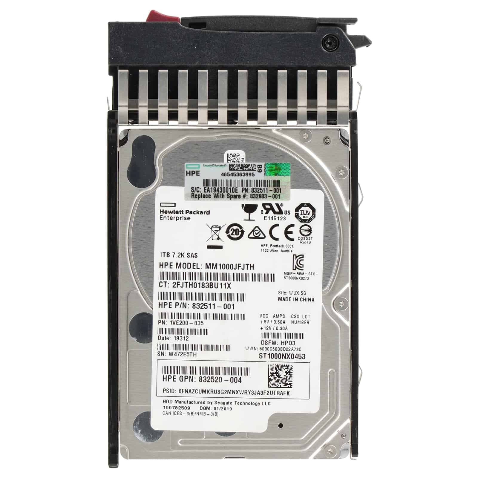 HP SPS-DRV HD 1TB 12 7.2K 2.5 SAS MDL - shipping new HPE spare part:832983-001 (832512-B21) thumbnail