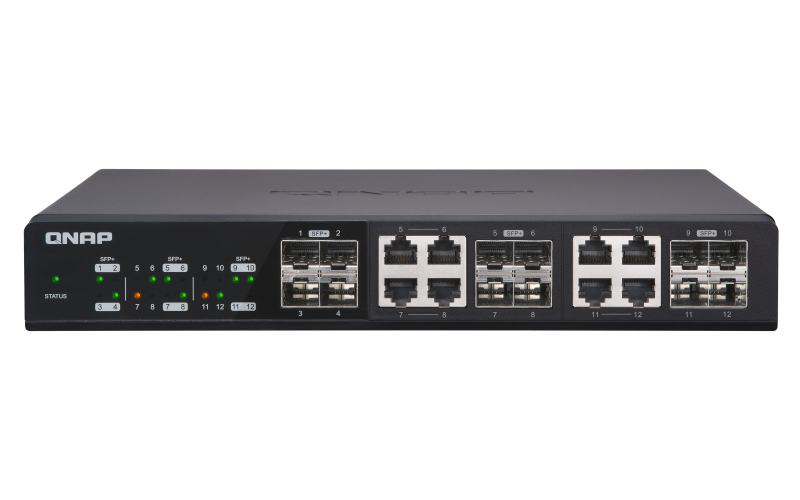 QNAP QSW-1208-8C netwerk-switch Unmanaged Zwart (QSW-1208-8C) thumbnail