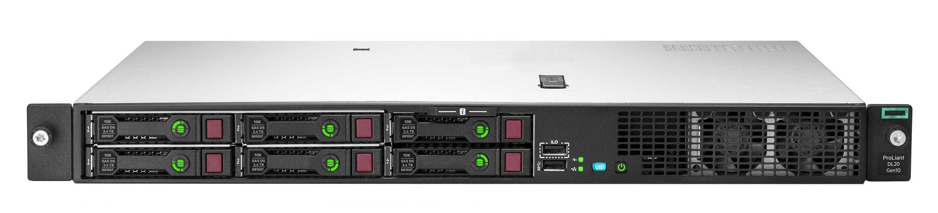 Hewlett Packard Enterprise ProLiant DL20 Gen10 server Rack (1U) Intel Xeon E E-2224 3,4 GHz 16 GB DDR4-SDRAM 500 W (P17080-B21) thumbnail
