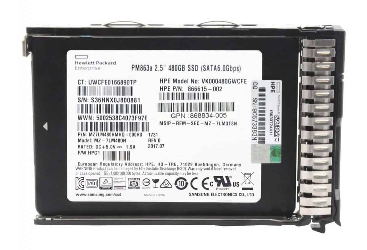 HP SPS-DRV SSD 480GB SFF SATA MU SC Spcl (P09703-B21) thumbnail