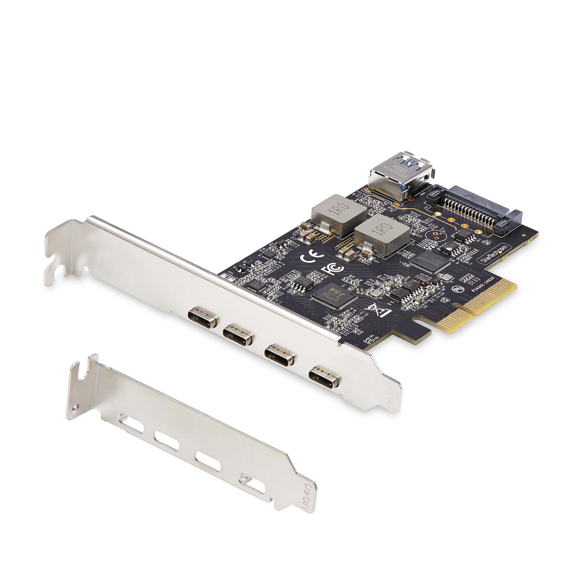 StarTech.com 5-Port USB PCIe Kaart, USB 3.2 10Gbps, PCI Express Kaart met 4x USB-C Poorten, 1x USB-A Interne Poort, USB PCIe Controller Kaart, Windows/macOS/Linux (PS4C3IA3-USB-C-CARD) thumbnail