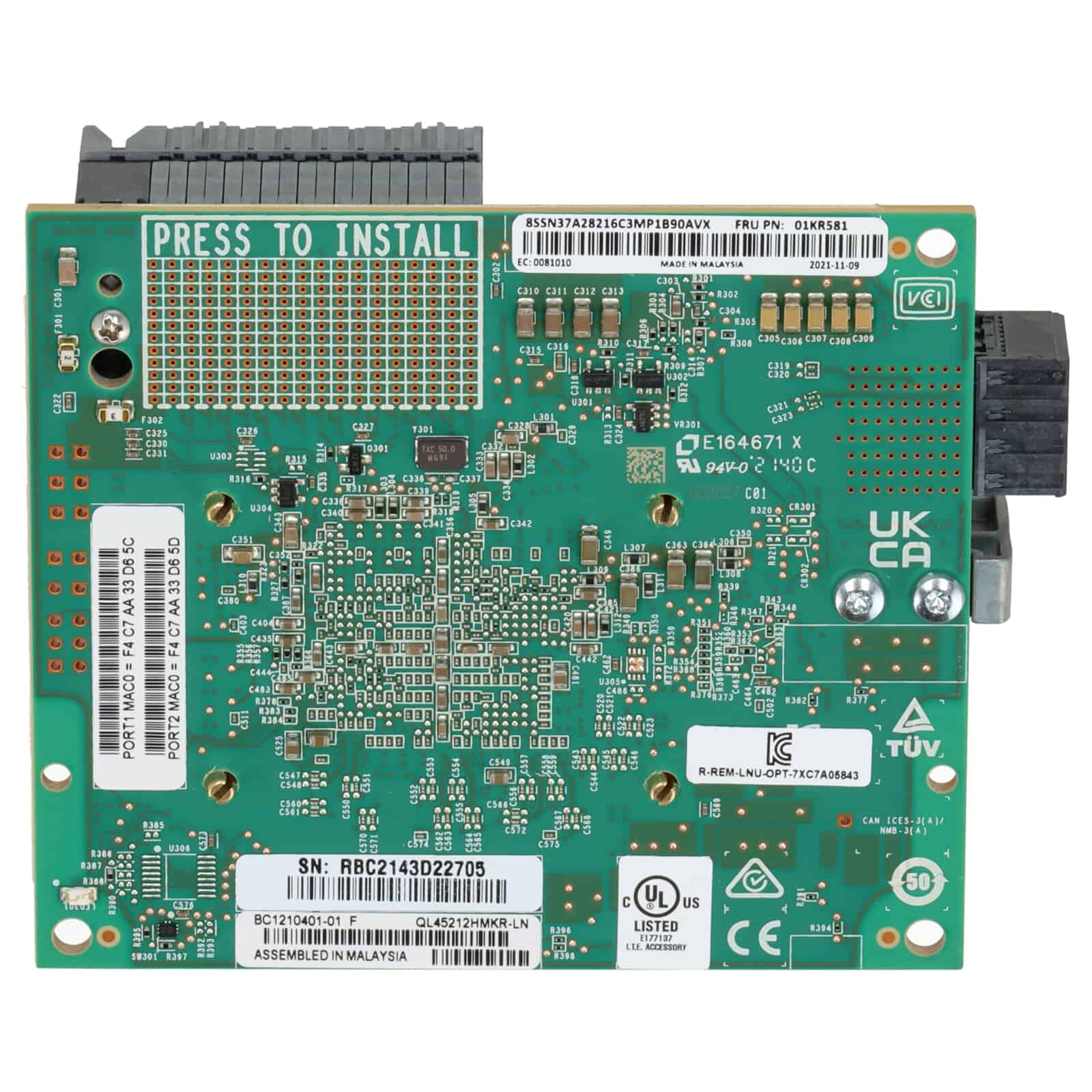LENOVO THINKSYSTEM QL45212 FLEX 50GBPS 2-PORT ETHERNET ADAPTER (01KR581) thumbnail