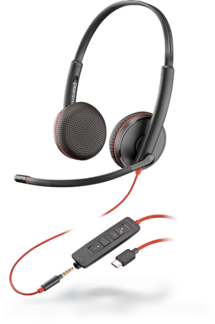 POLY Blackwire 3225 Headset Bedraad Hoofdband Oproepen/muziek USB Type-C Zwart (209751-101) thumbnail