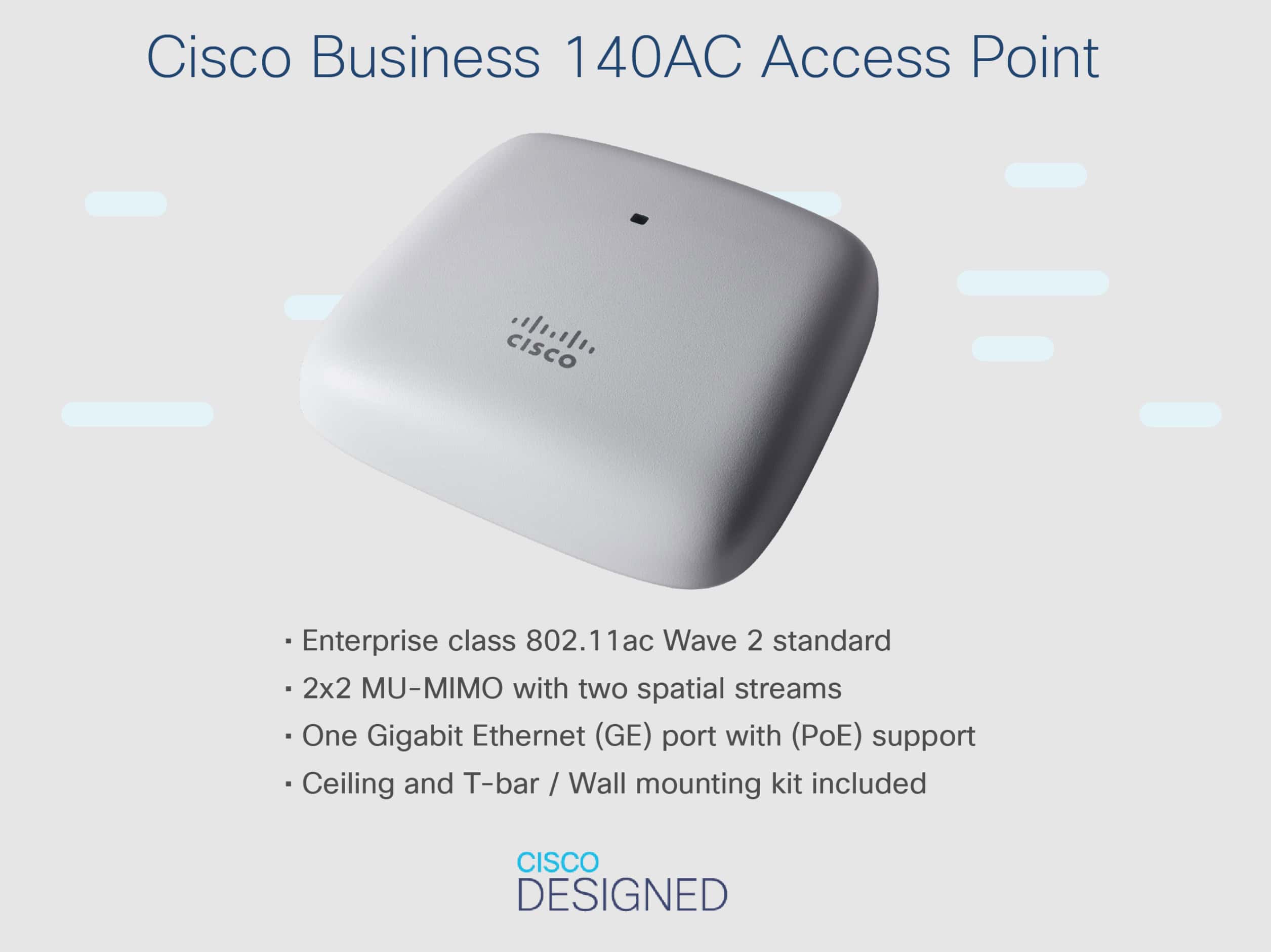 Cisco CBW140AC 802.11ac 2x2 Wave 2 (3-CBW140AC-E) thumbnail