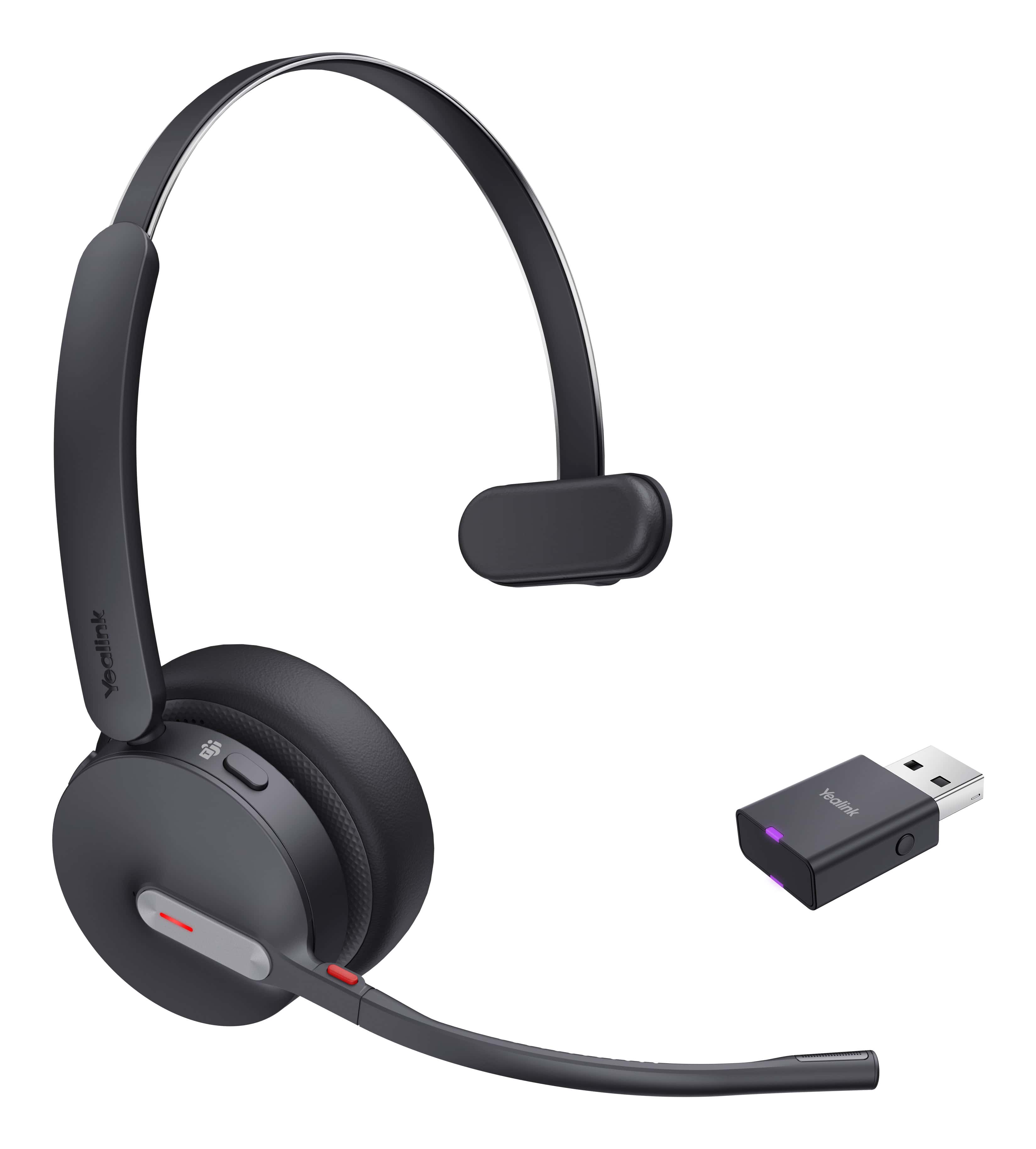 Yealink WH64 Hybrid Mono Teams Headset Draadloos Hoofdband Kantoor/callcenter Micro-USB Bluetooth Zwart (1208687) thumbnail