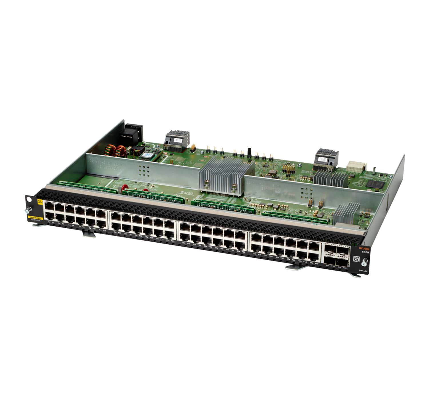 Product Image for Hewlett Packard Enterprise Aruba 6400 48-port 1GbE Class 6 PoE & 4-port SFP56 v2 network switch module Gigabit Ethernet