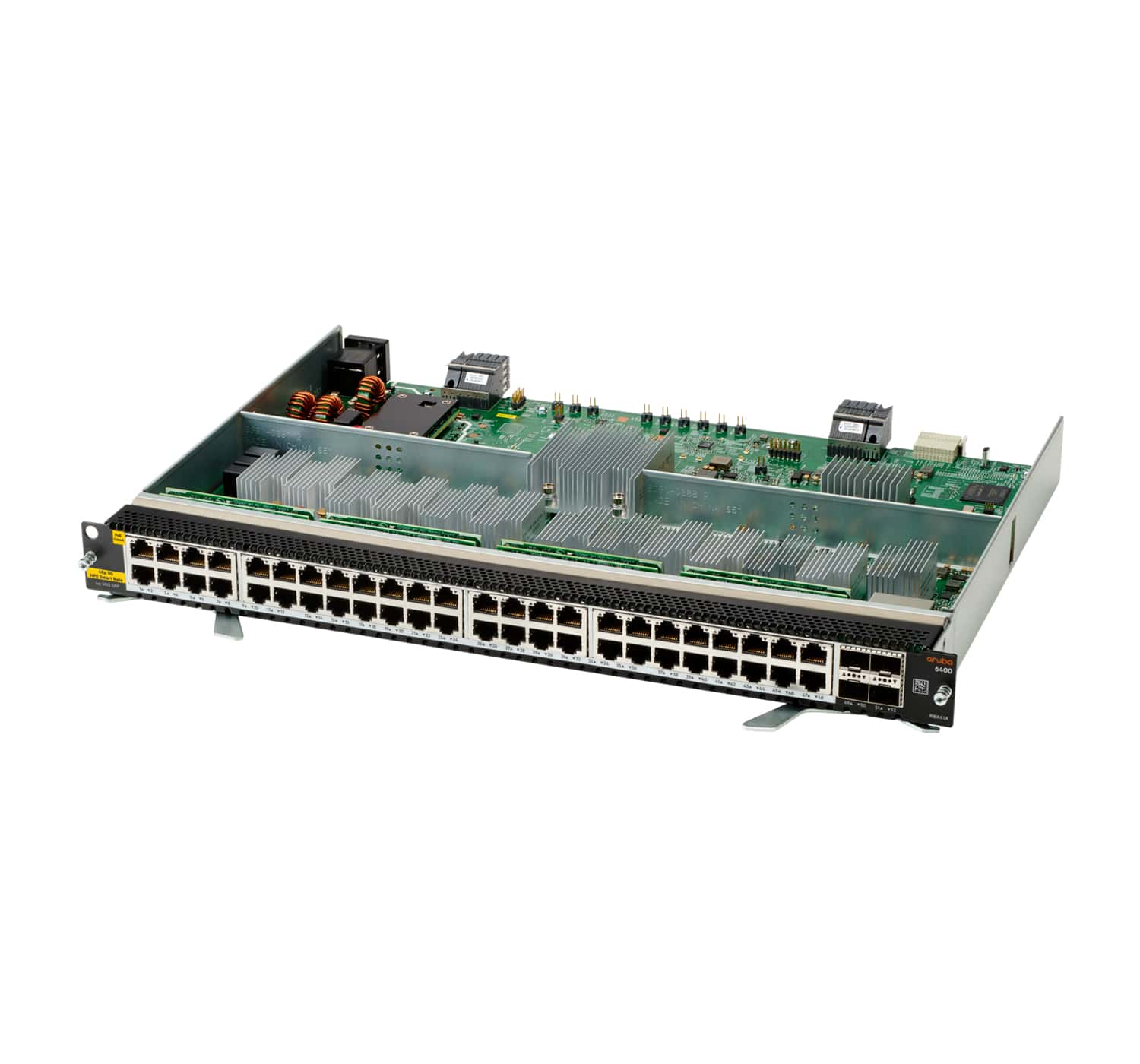 Hewlett Packard Enterprise Aruba 6400 48-port Smart Rate 1/2.5/5GbE Class 6 PoE & 4-port SFP56 v2 network switch module (R0X41C) thumbnail