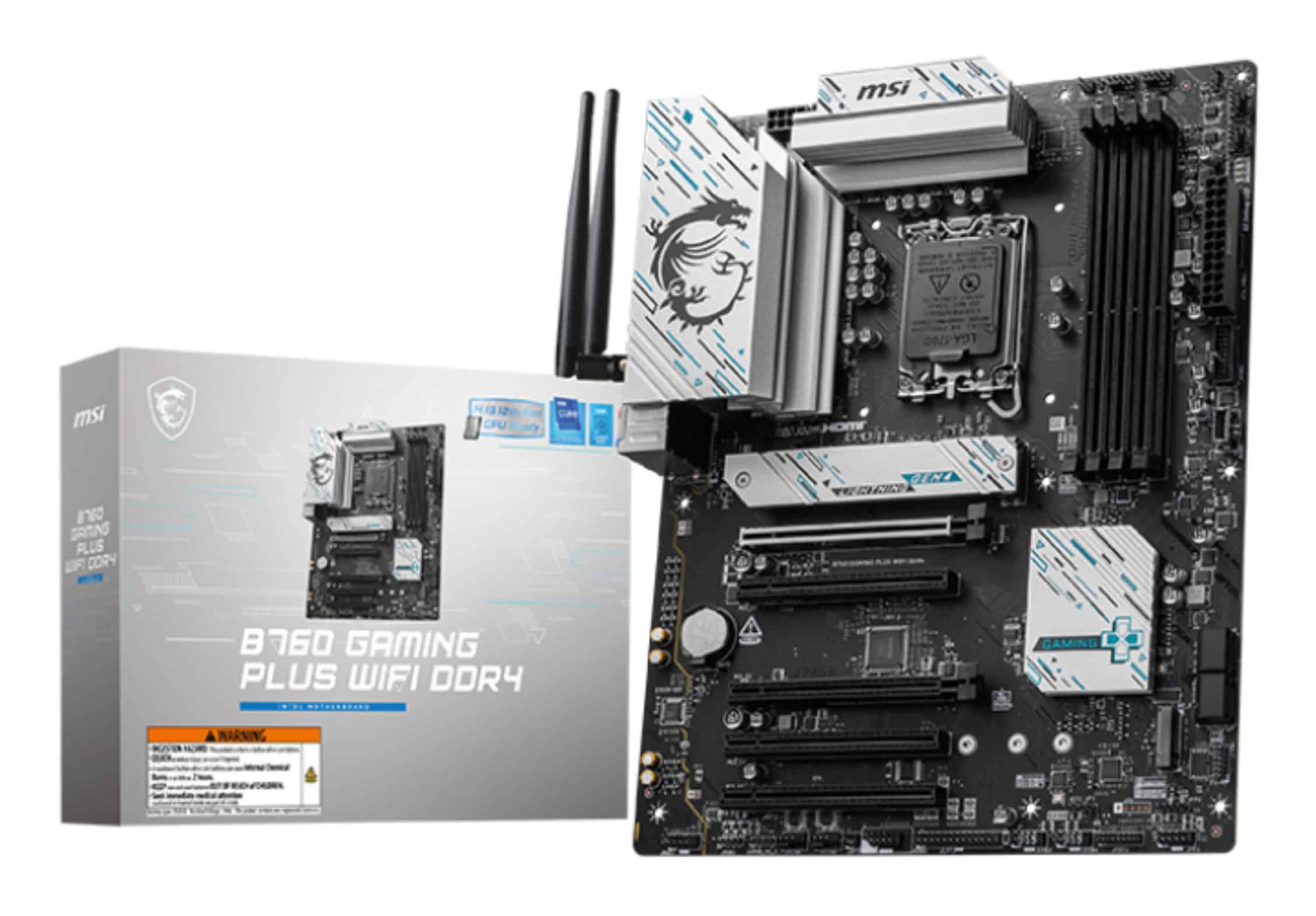 MSI B760 GAMING PLUS WIFI DDR4 moederbord Intel B760 LGA 1700 ATX (7D98-043R) thumbnail