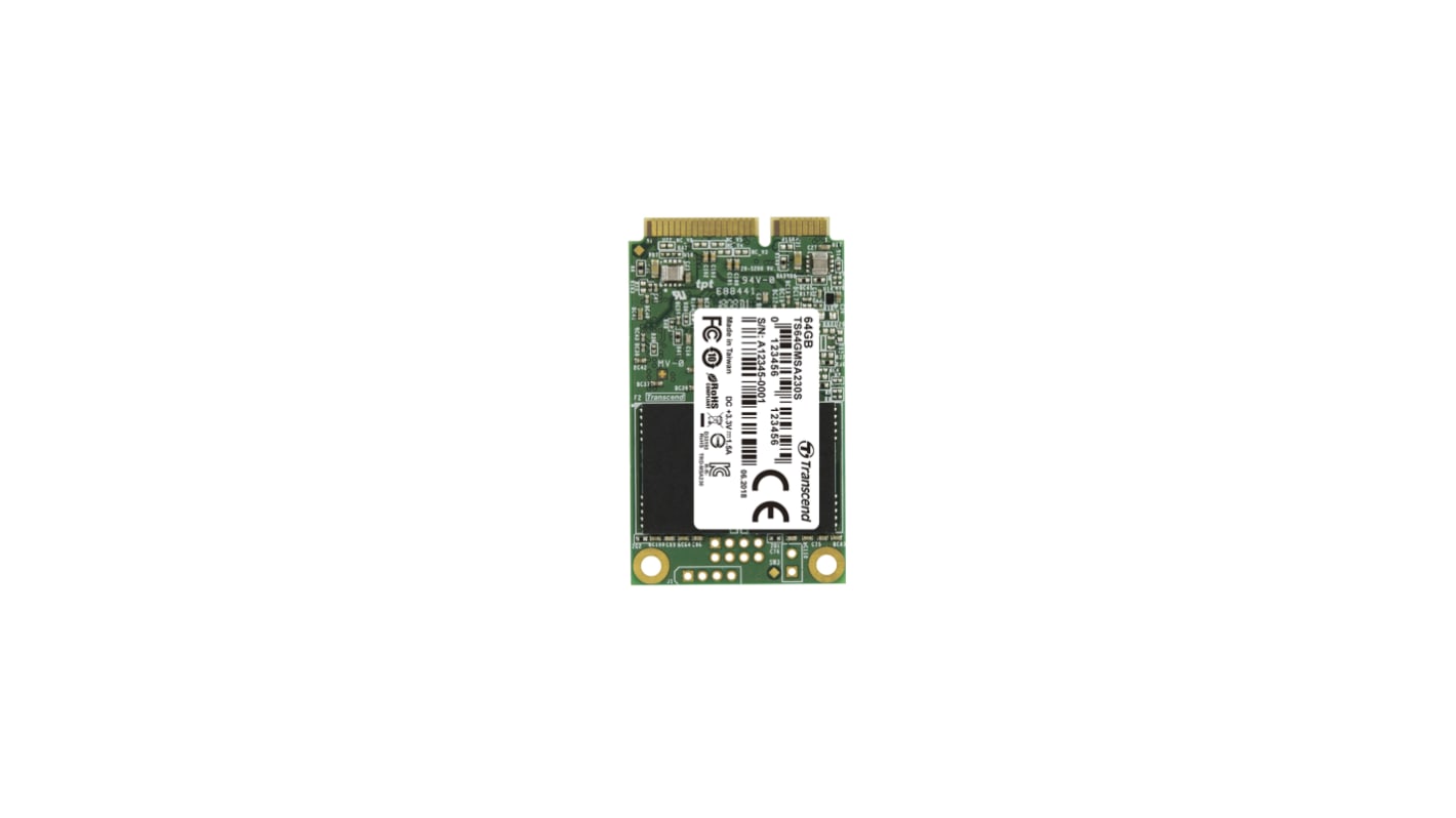Transcend SSD  64GB Transcend MSA372M  mSATA MLC (TS64GMSA372M) thumbnail