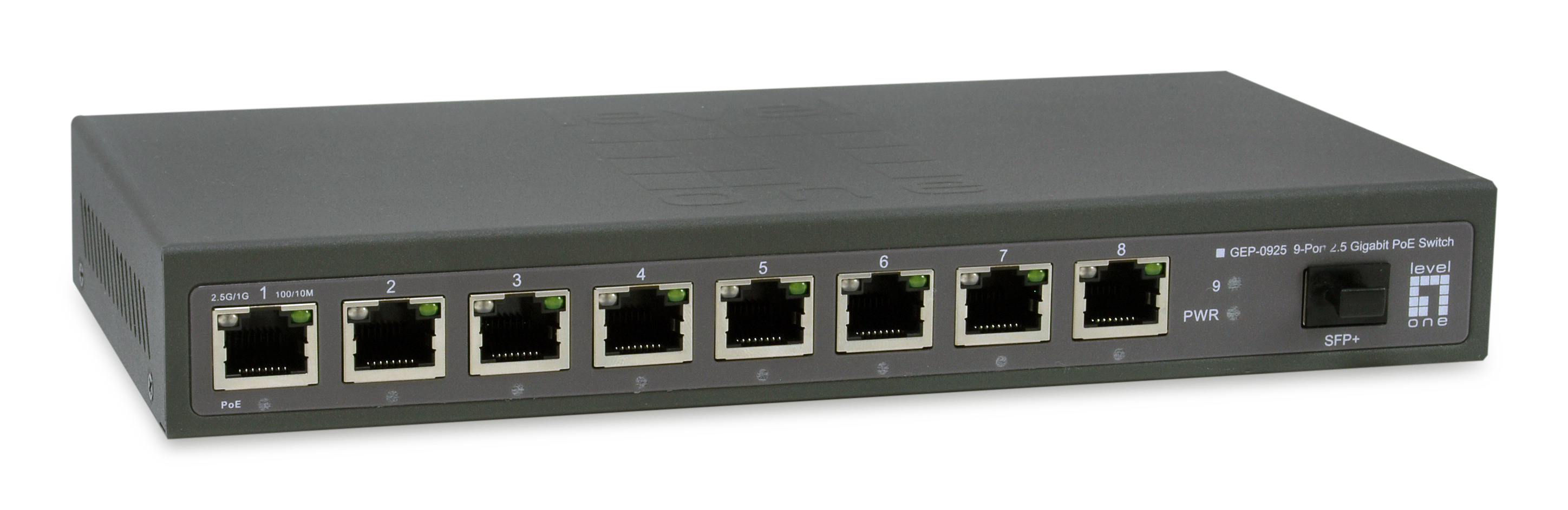 LevelOne GEP-0925 netwerk-switch Unmanaged 2.5G Ethernet (100/1000/2500) Power over Ethernet (PoE) Zwart (GEP-0925) thumbnail
