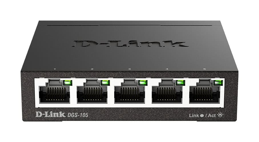 D-Link DGS-105 Unmanaged L2 Gigabit Ethernet (10/100/1000) Zwart (DGS-105) thumbnail