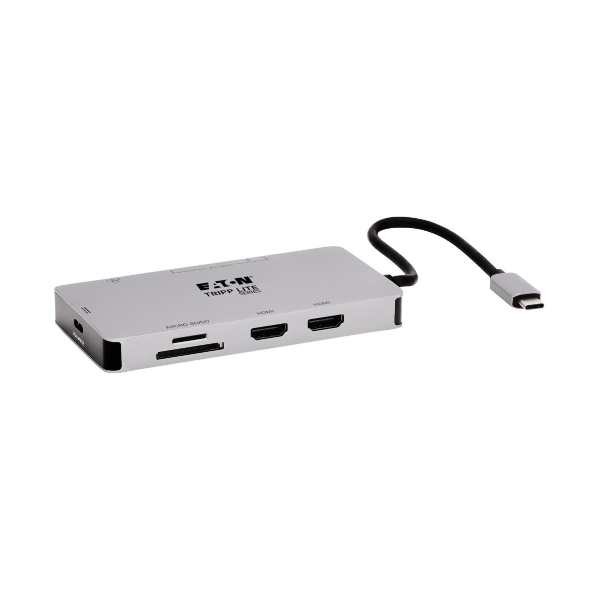 Tripp Lite U442-DOCK8G-GG laptop dock & poortreplicator Bedraad USB 3.2 Gen 1 (3.1 Gen 1) Type-C Zwart, Grijs (U442-DOCK8G-GG) thumbnail