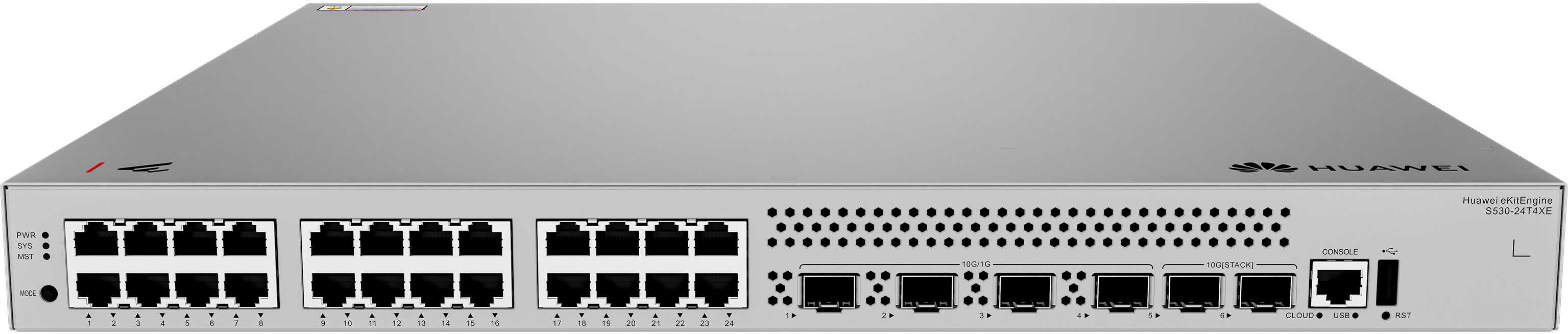 HUAWEI eKit S530 Series S530-24T4XE Managed L3 Gigabit Ethernet (10/100/1000) 1U Grijs (98012554) thumbnail