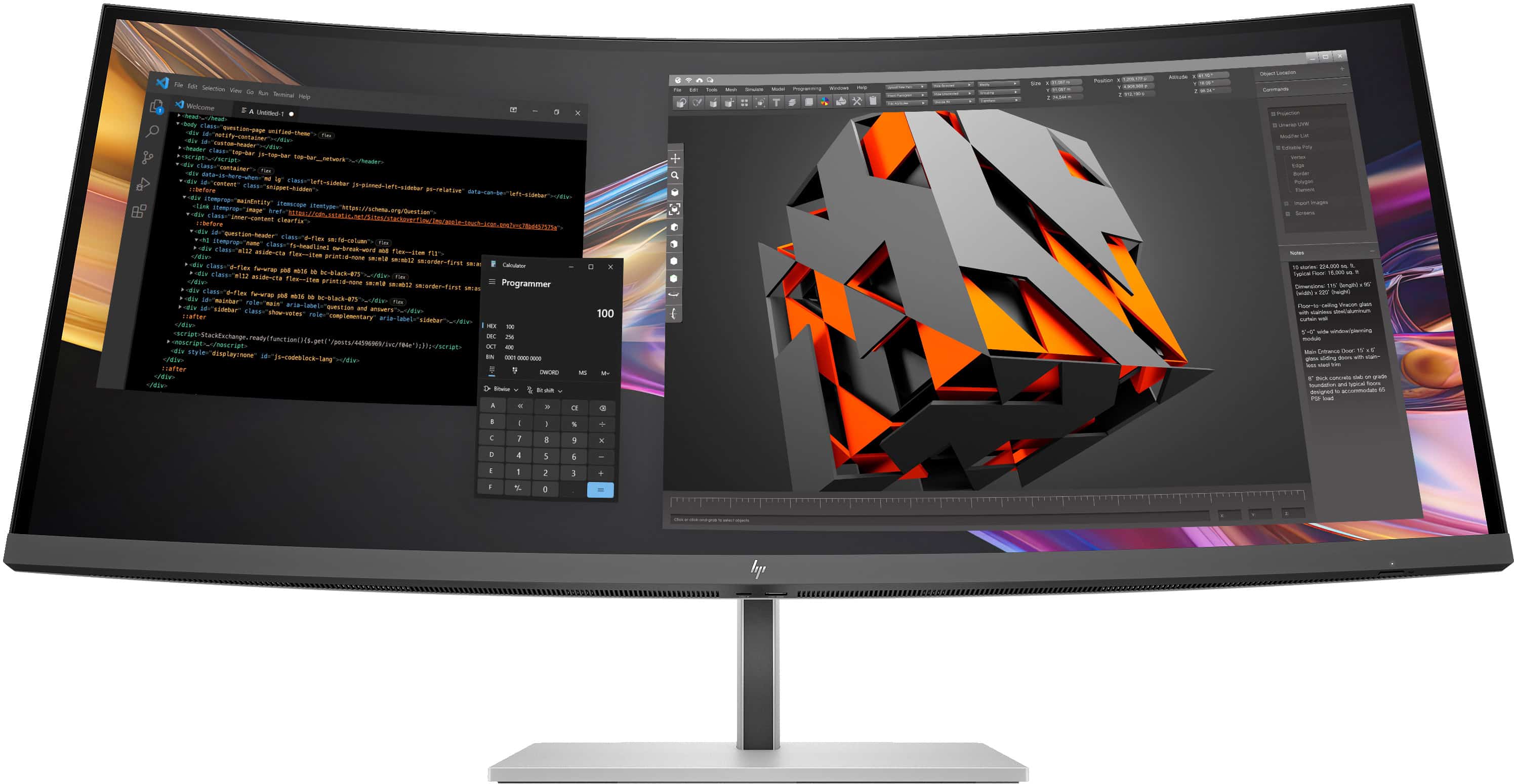 HP Serie 7 Pro 37,5 inch WQHD+ Thunderbolt 4 monitor - 738pu pvc-vrij (8K167A5#ABB) thumbnail